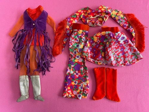 Vintage Jumpsuit Boots Live Action PJ Doll Fashion Motion #1508 Set 1971 Mattel
