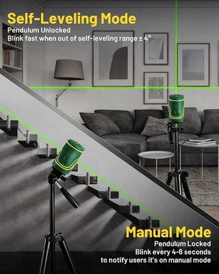 APEXFORGE Self Leveling Laser Level, 2.2Ah Rechargeable Battery, 197ft Cross Line with Out