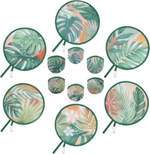 6 PCS 9.8" Handheld Fan Foldable for Women round Folding Fan for Plants