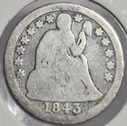 1843-P Seated Liberty Silver Dime - Circulated 10C Coin- FREE SHIPPING!