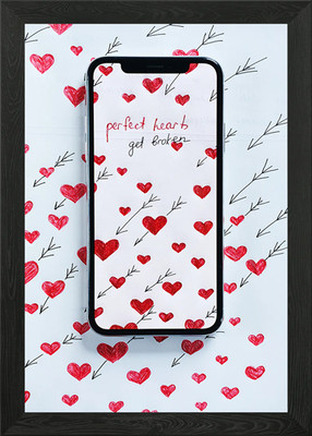 Perfect hearts get broken Gerahmtes Wandbild Poster Leinwanddruck Bild