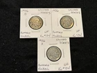 US BUFFALO NICKEL 1936 D - P - S  3 COIN  VF / XF  LOT J70