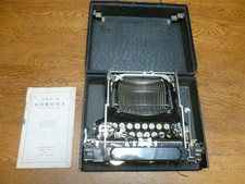 Vintage 1900'S Corona Model 3 Folding Portable Manual Typewriter w/Case thumbnail