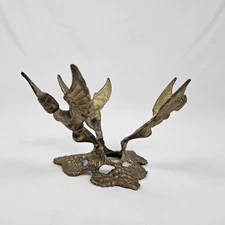 Vtg Brass Angel Fishbowl Display Stand Crystal Ball Pedestal Art Deco Nouveau