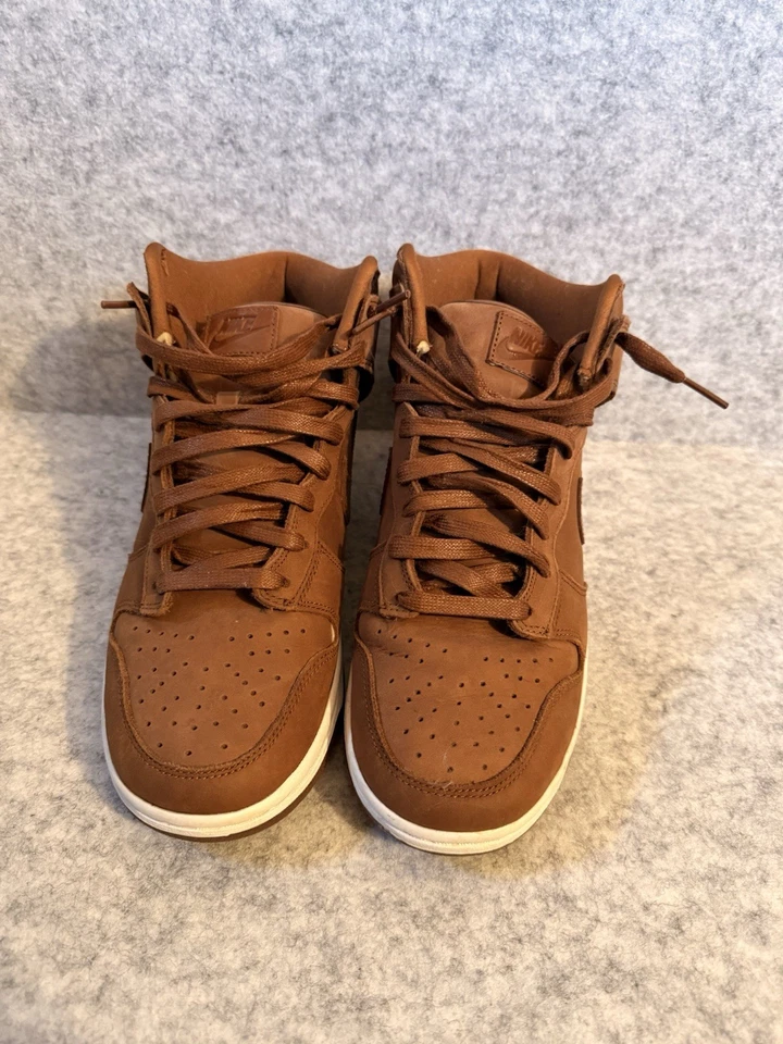 Nike Dunk High Premium Marrón Necana Mujer Talla 9 Cuero Zapatos Tenis Foto 4 de 4