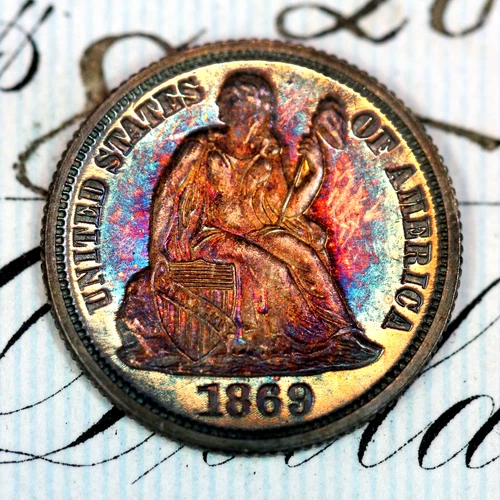 * 1869 ULTRA DCAM * PRISTINE+ GEM PROOF SEATED LIBERTY DIME * FROM COLLECTION
