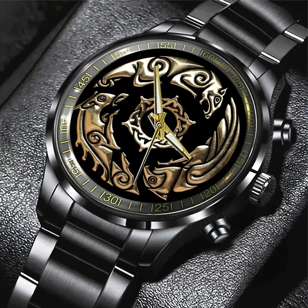 Crimson Desert Black Stainless Steel Watch