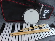 Pearl Bell Kit READY TO PLAY Practice Pad Case Stand Mallets Sticks