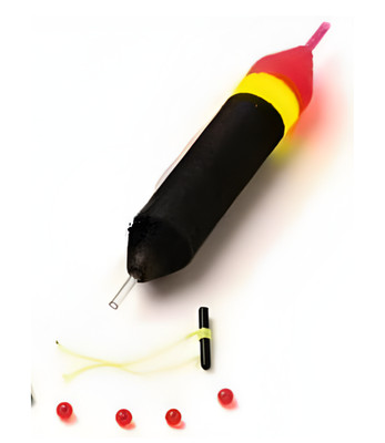 Pucci DF2-1 2oz Sliding Drift Float 7-1/8'' Black/Yellow for Salmon & Steelhead