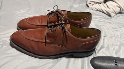 Johnston & Murphy Brown Leather Split Toe Lace Up Derby 
