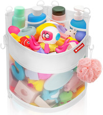 3.5 Gallons Corner Mounted Versatile Bath Toy Organizer