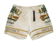 Amiri $490 NWT Rum Label Swim Trunk Alabaster SS22MSB002 Deadstock Polyester L