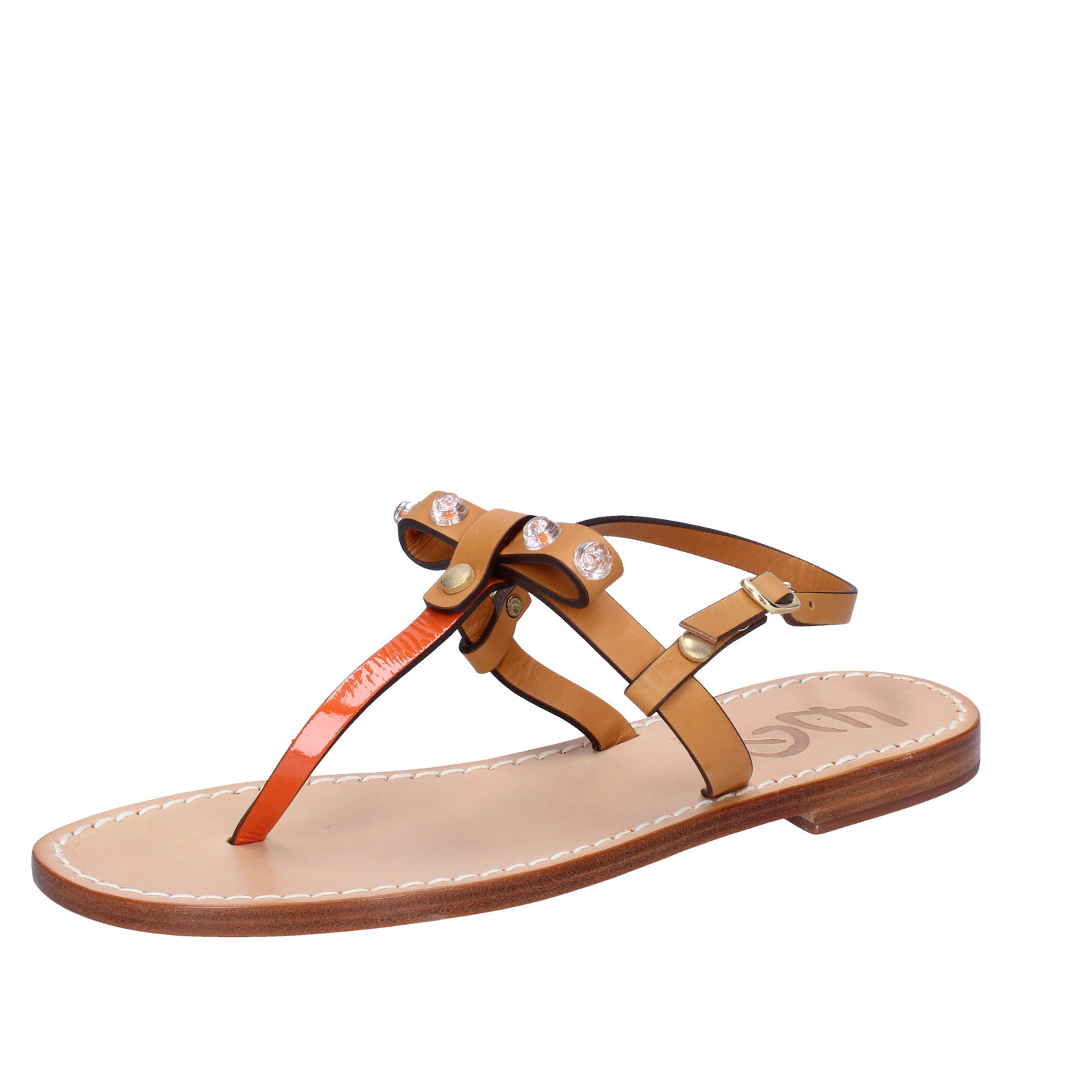Damens's schuhe EDDY DANIELE 7 (EU 37) Sandale Braun orange Leder AX723-37 Damens's schuhe EDDY DANIELE 7 (EU 37) Sandale Braun orange Leder AX723-37