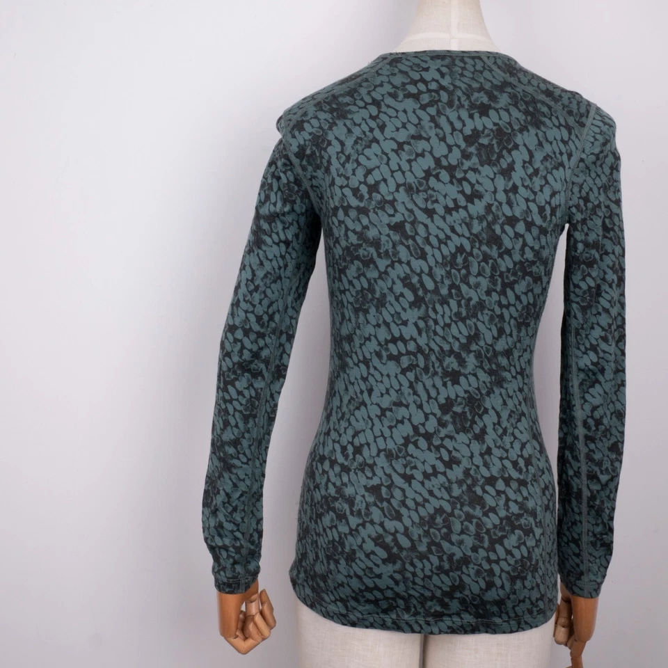 Top básico manga larga ICEBREAKER 200 para mujer 100 % lana merino patrón camuflaje XS Foto 3 de 4
