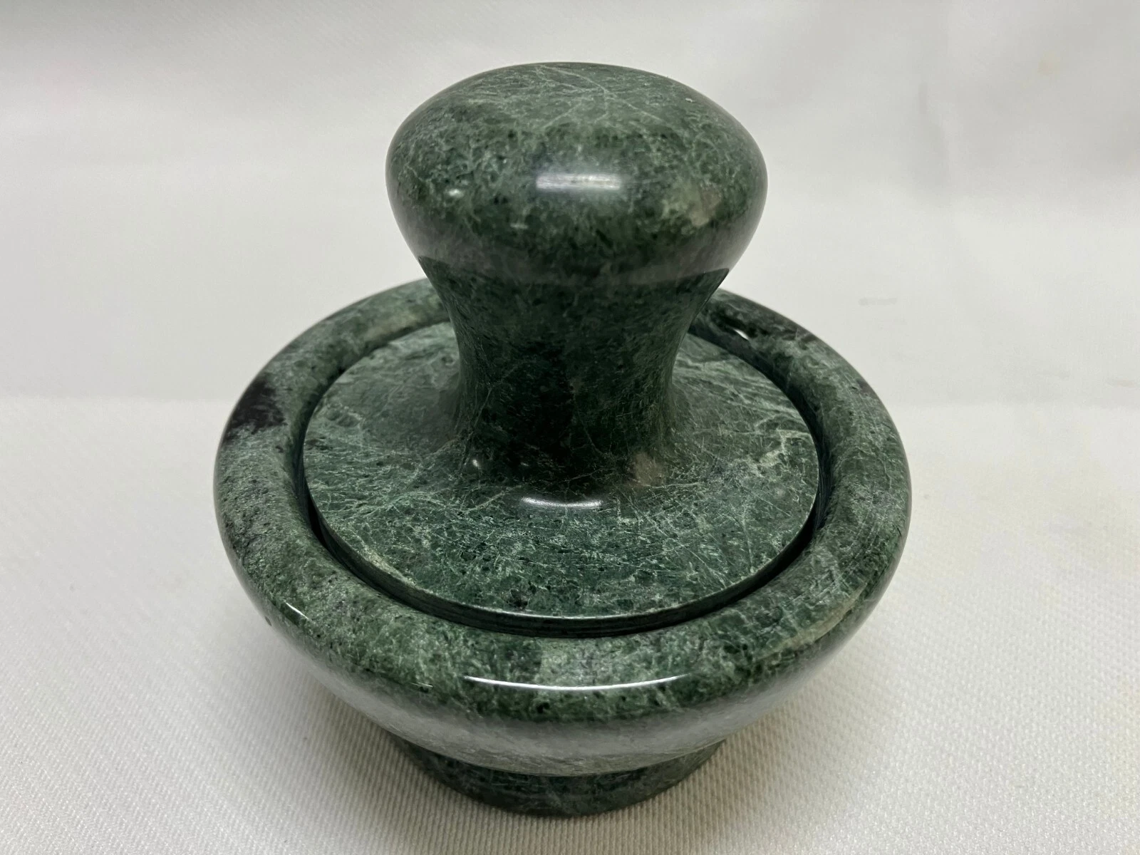 Stone Mortar and Pestle Green Granite 3 in X 1.25 in hole