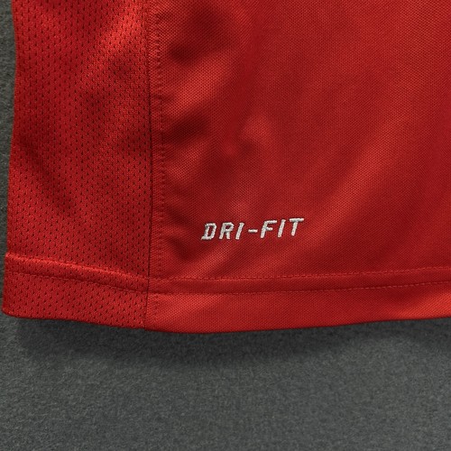 Nike Dri Fit Camicia Maniche Lunghe Uomo Grande Rosso Activewear Felpa a Compressione - Foto 4 di 14
