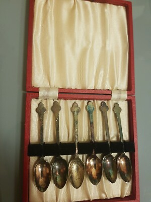 Vintage Set of Apostle EPNS Silver Plated Tea Spoons in Original