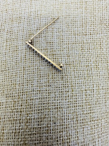 Vintage 14K Yellow Gold Art Deco Seed Pearl Bar Pin Brooch Makers Mark 1 1/4” - Picture 4 of 17