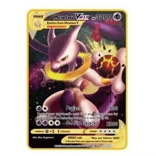 NEW Pokemon Cards Mewtwo VMAX TCG Metal Pokémon Card 3200 HP