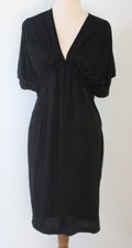 Country Road black cropped empire line dress stretch Lyocell fabric size AU M