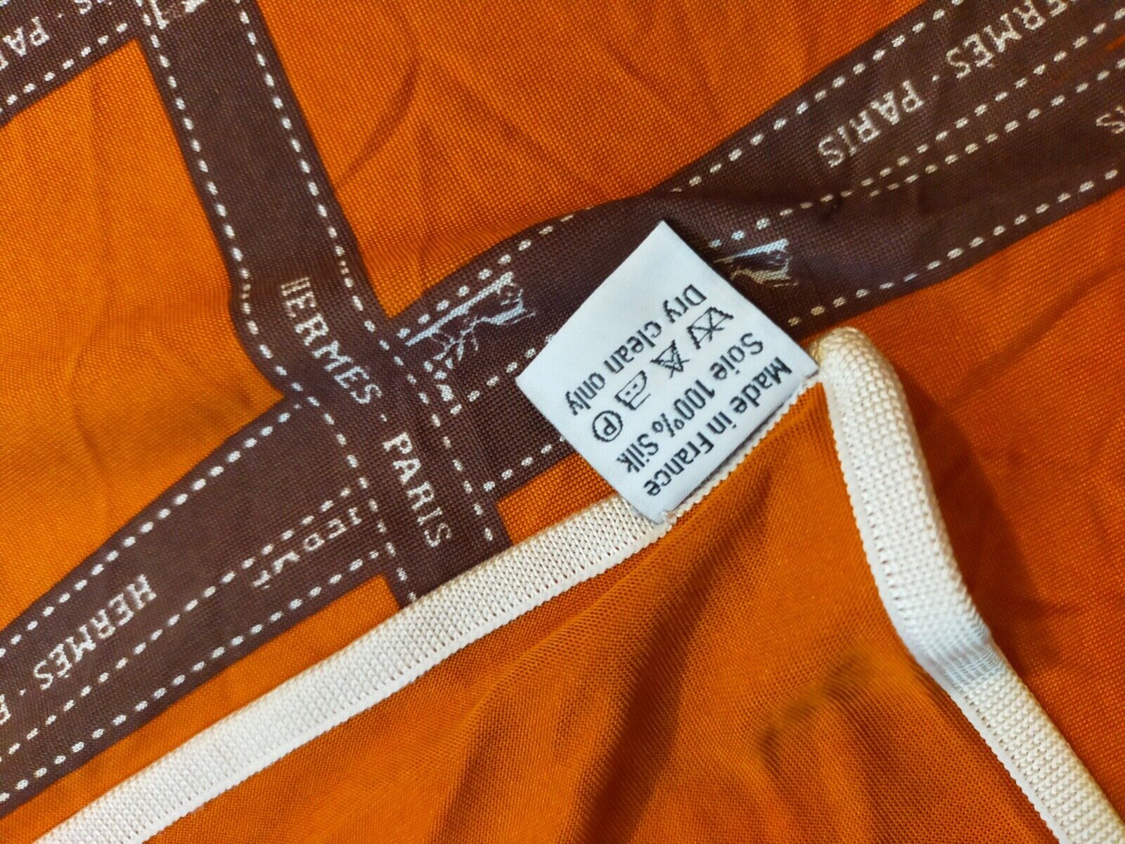 RARE Hermes 90 Scarf  Silk jersey BOLDUC Ribbon C… - image 3
