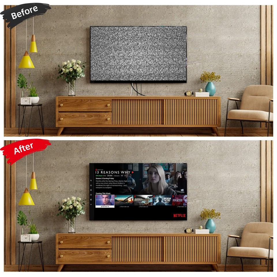 TV Wire Hider Kit for Wall Mount TV, White in Wall Cable Management Kit