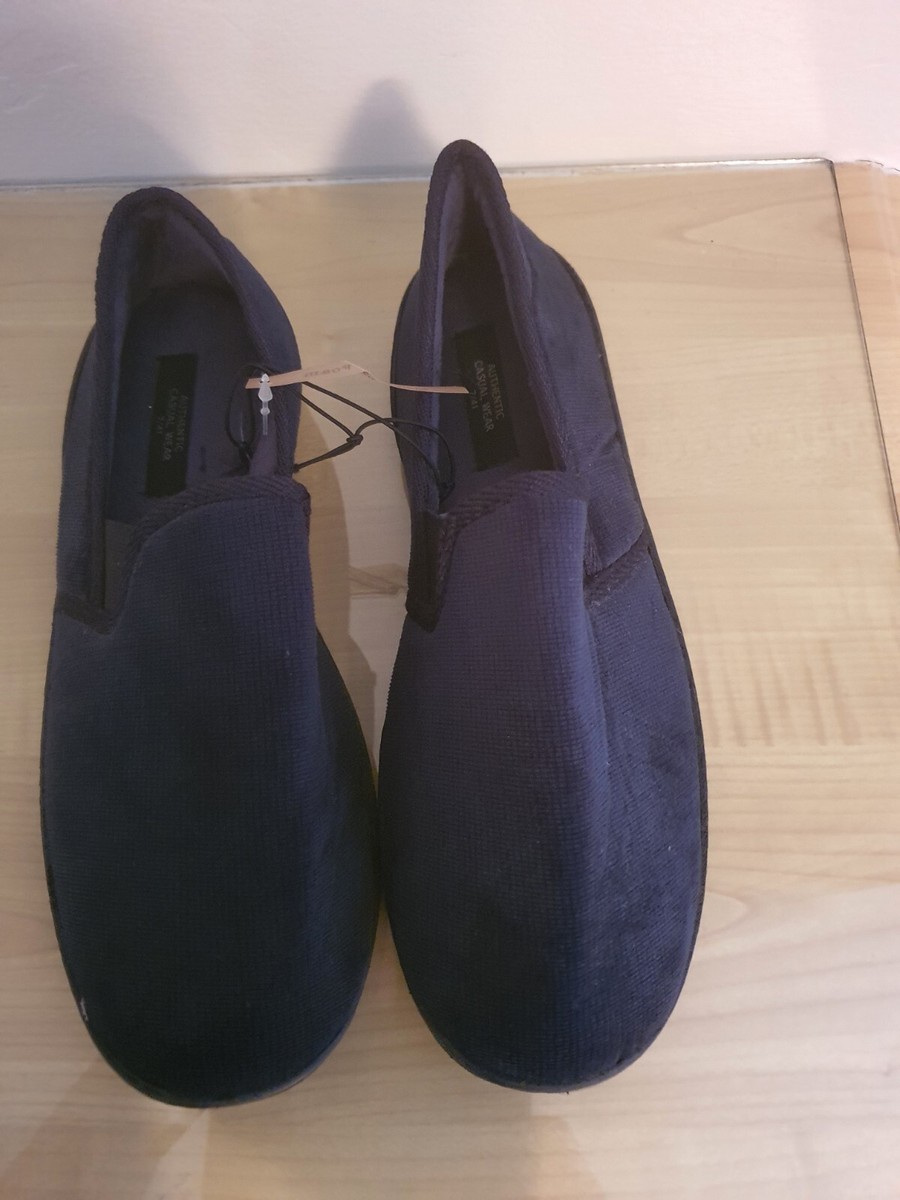BNWT Matalan Men's Navy Soft Touch Slippers Size UK