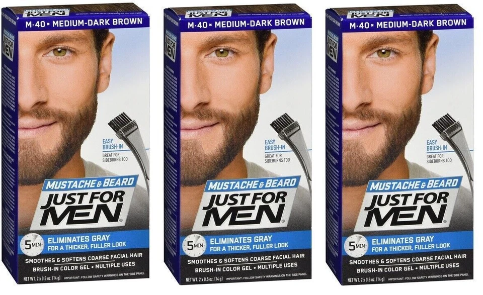 Just For Men Brush-In Color Gel M-40 Medium-Dark Brown X 3 Packs - Image 1 of 1