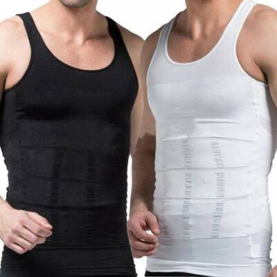 Men s Chest Compression Waist Trainer Body Shaper Ultra Lift Underwear Vest Top