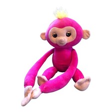 Wow Wee Pink BELLA FINGERLING Large Hugs Plush Interactive Monkey Toy Talking