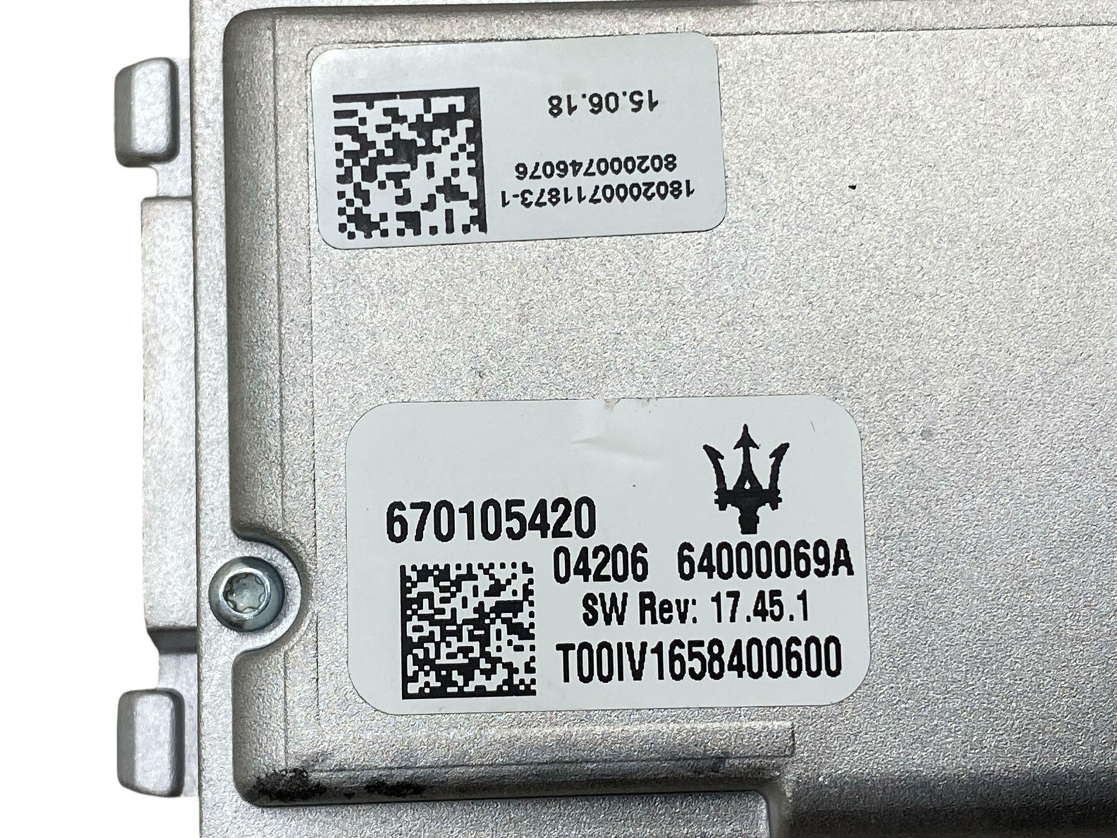 2017-2022 MASERATI LEVANTE FRONT WINDSHIELD LANE ASSIST CAMERA CONTROL MODULE