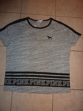VICTORIAS SECRET PINK MARLED SCOOPNECK DOG TEESHIRT NWT