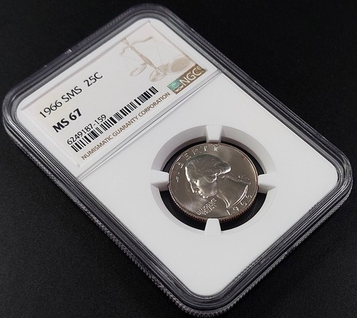 1966 SMS Washington Quarter certified MS 67 by NGC! sku 87159 - Picture 2 of 4