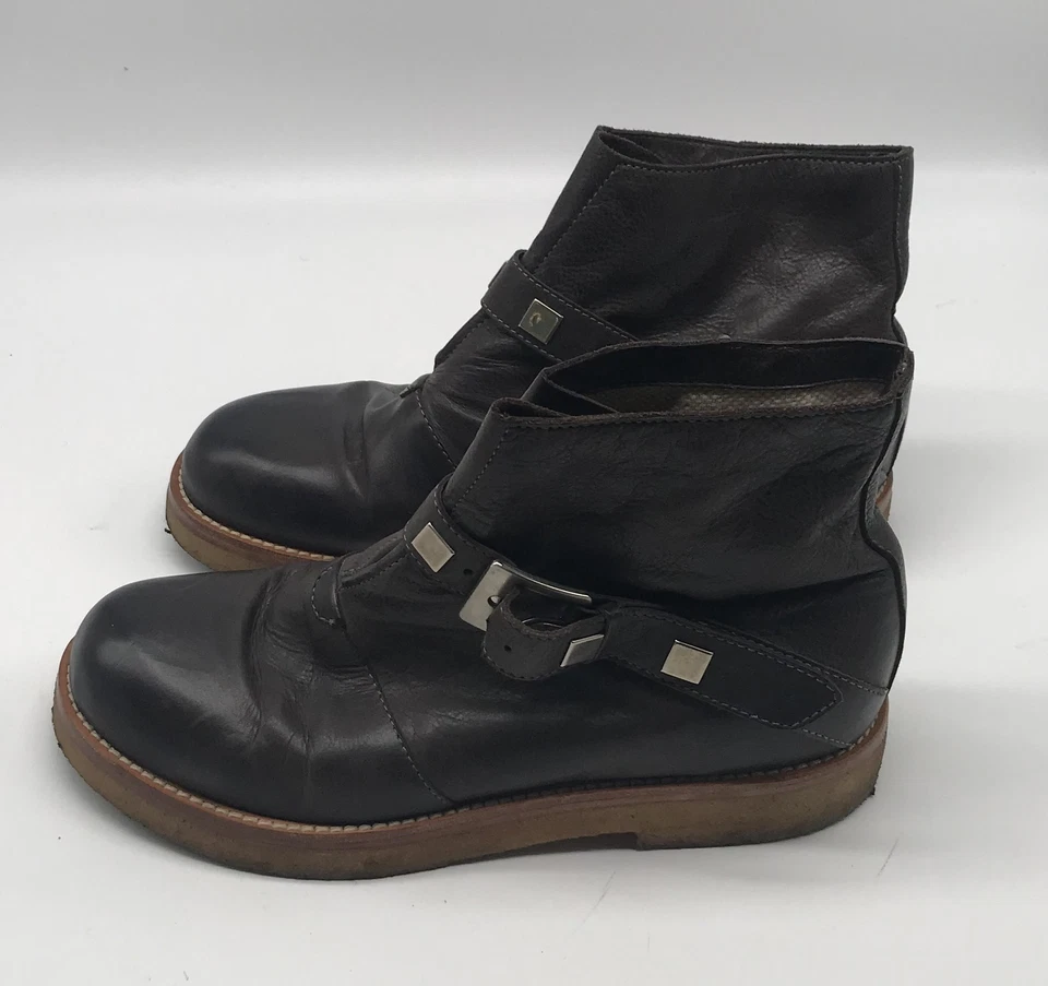 Bota Massimo Alba feminina marrom sola de borracha com fivela tamanho 7 - Imagem 3 de 4