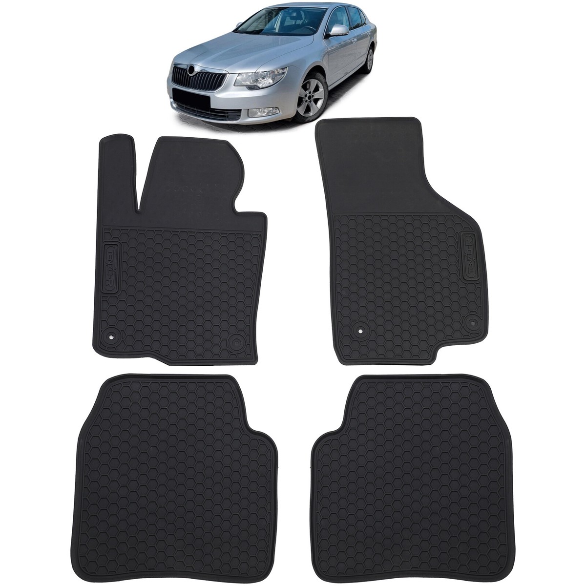 MatsMore Fussmatten Gummi Set Passt Für Skoda Superb II 2008-2015