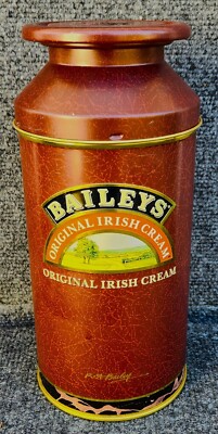 Vintage 1990 Baileys Original Irish Cream Brown Churn Tin [England] (EUC)