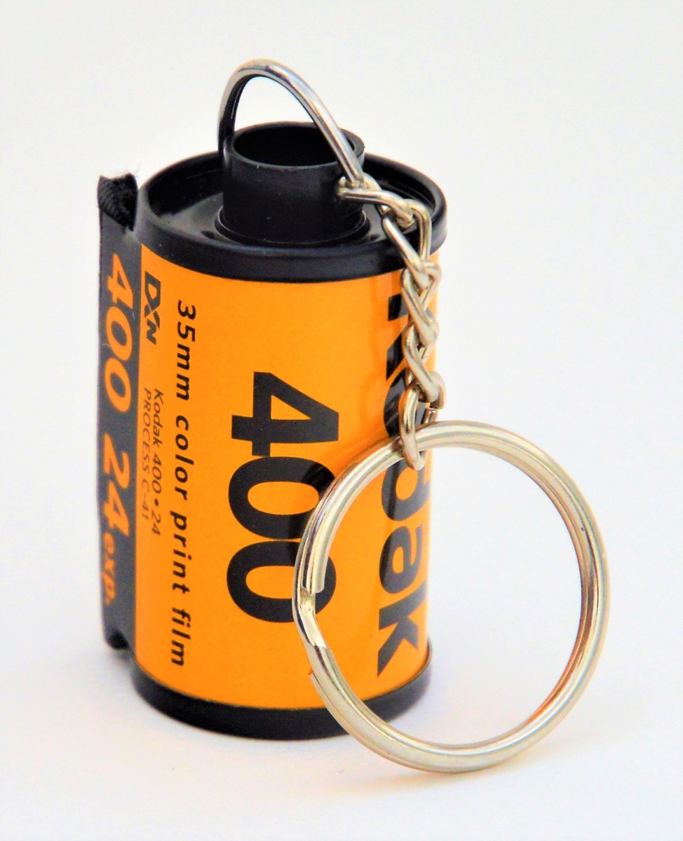KODAK KEYCHAIN MADE FROM RECYCLED 35 MM FILM CANISTERS, KODAK 400