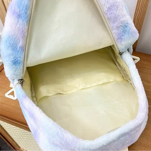 Borsa da donna leggera leggera peluche zaino per studenti all'aperto IT - Foto 5 di 28