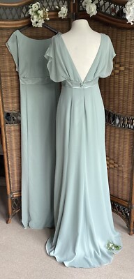 2 BRIDESMAID DRESSES SIZE 14 MAIDS TO MEASURE DUCK EGG BLUE BRIDGERTON  REGENCY | eBay UK