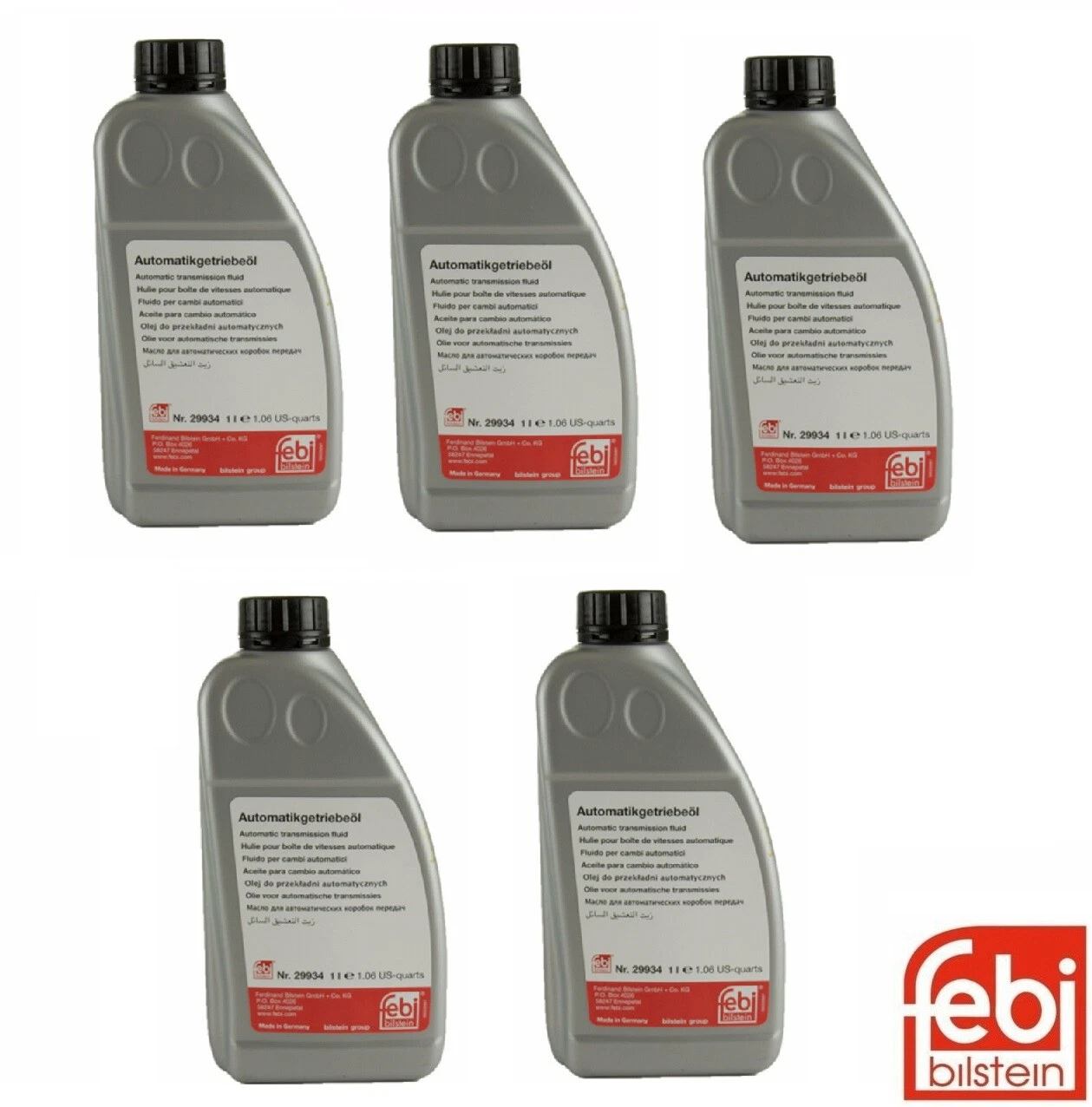 For Mercedes 5X1 Liter MB Spec 236.10 Red Automatic Transmission Fluid Oil ATF