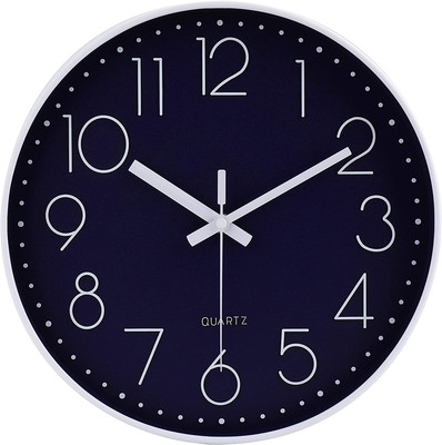 jomparis 12 Inch Silent Non-Ticking Battery Operated Quality Quartz Round Wall C
