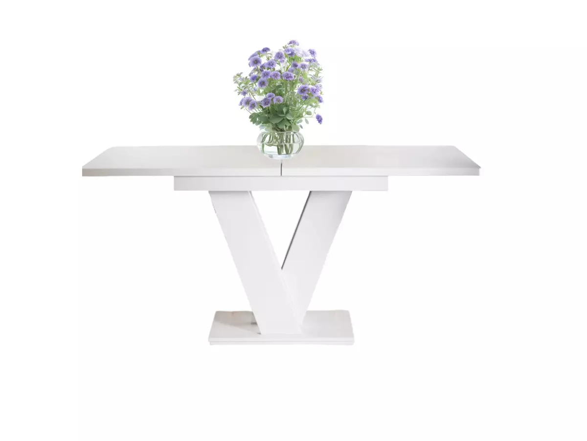 Extendable Dining Table Rectangular 120 160cm V Leg Seats 6 8