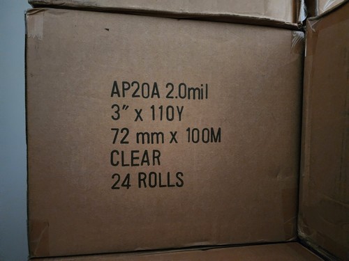 24 Rollen Karton Versiegelung Klar Verpackung/Versand/Box 2 MIL Klebeband - 3" x 110 Yards