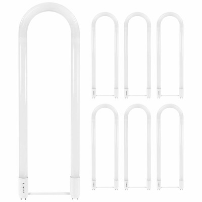 Luxrite U Bend LED Tube Light T8 T12 32W Equivalent 3000K 2000lm G13 6-Pack