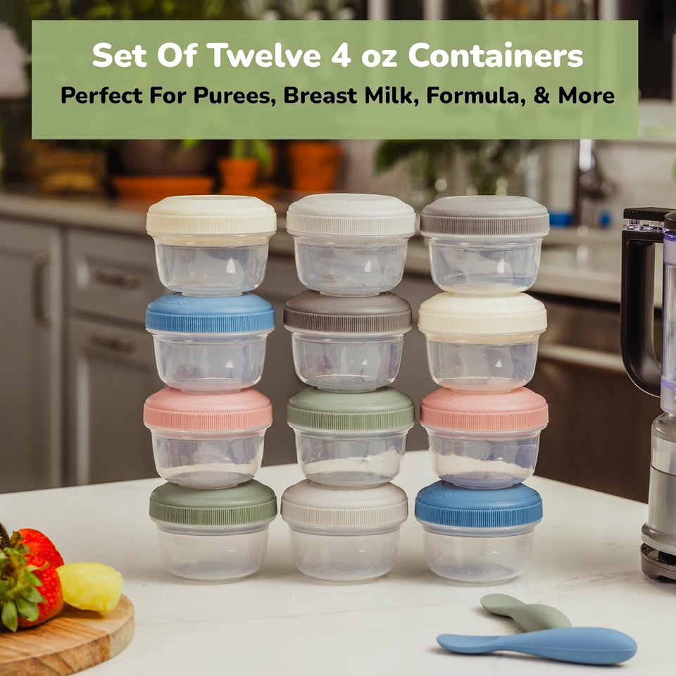Baby Food Containers Small 4 Oz Containers with Lids, Leakproof