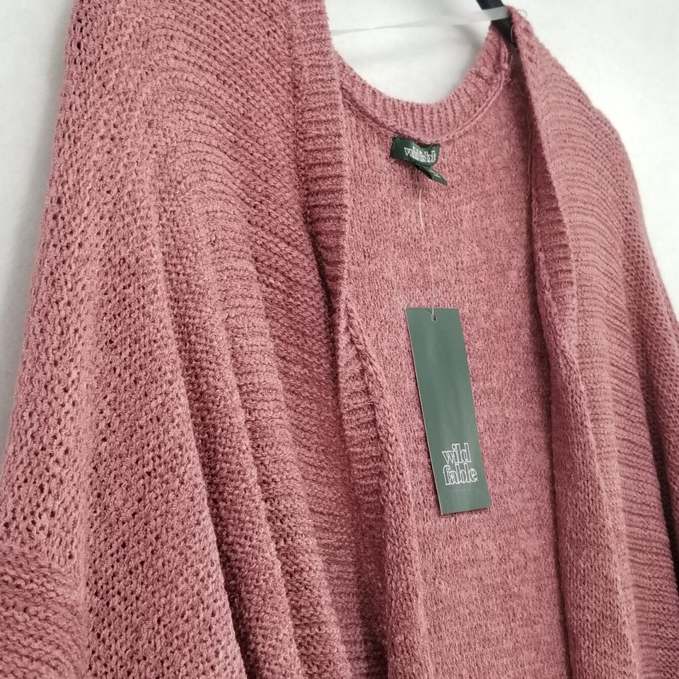 Women's Long Sleeve Open Front Lightweight Cardigan Wild Fable Mauve Size 1X eBay