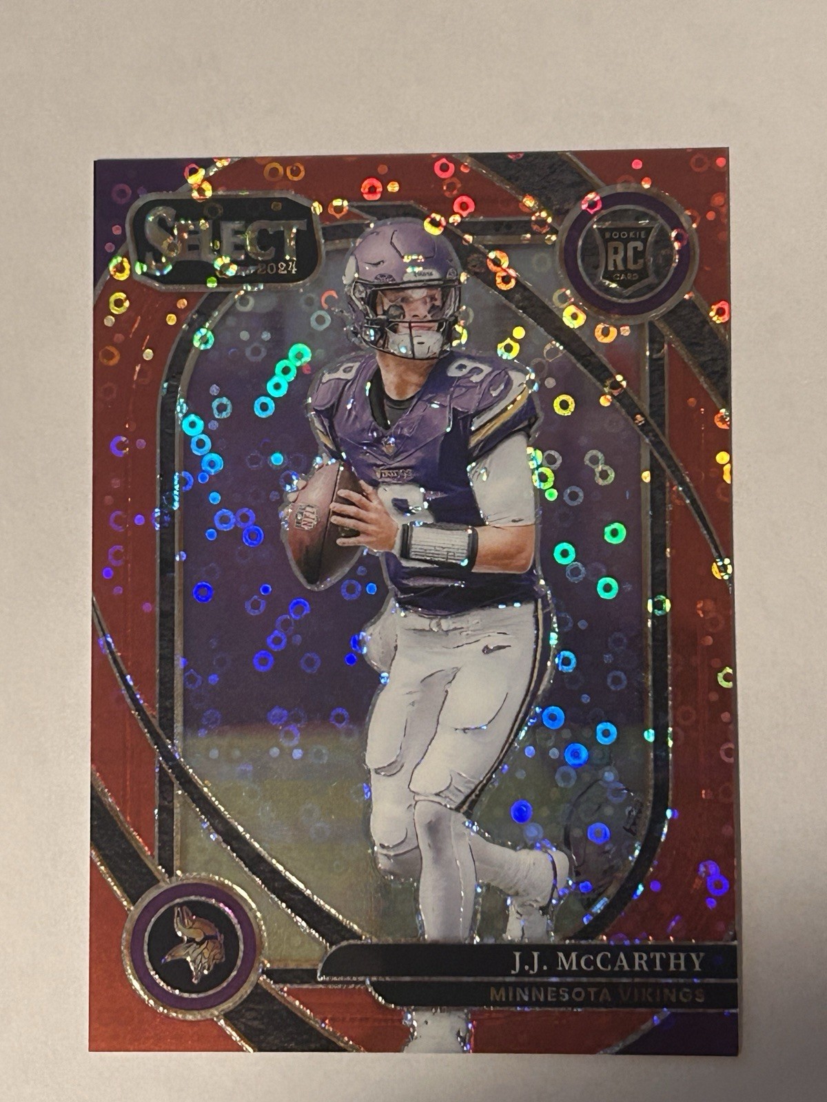 2024 Panini Select - Club Level J.J. McCarthy #246 Red Disco Prizm /49 (RC)