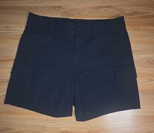 Eddie Bauer Summer Trail Cargo Hiking Shorts Women's 10 Black Stretch Pockets