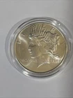 1 oz .999 Fine Silver Round Proof Like Finish Peace Dollar Design