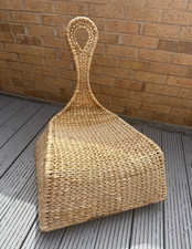 IKEA Beige Woven Wicker/Rattan Rocking Chair Loop Back Handle 70x60x75cm